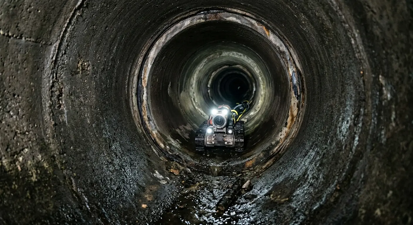 Robotic sewer camera inspecting pipe interior for Sewer Line Repair in Tulsa